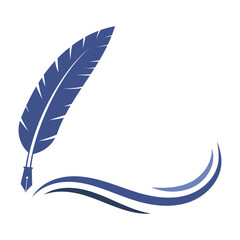 feather pen and ink logo
