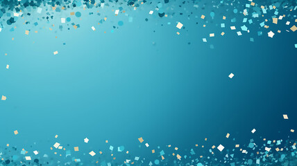 Confetti Adorned Blue Background Frame