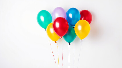 Balloon Decorations on a White Background for Children Party