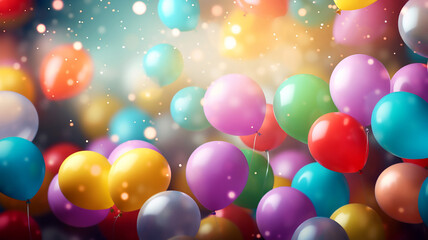 Fototapeta na wymiar Background of Celebration with Balloons