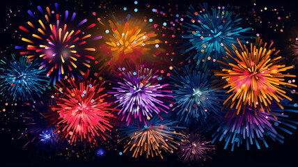 Naklejka premium Firework Colorful Decoration Firecracker Illustration