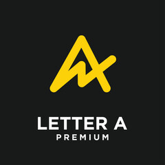 A letter abstract logo design illustration template