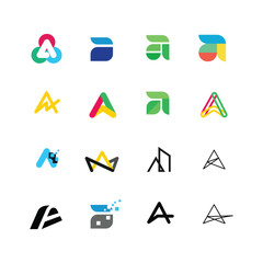 A letter abstract logo design illustration template