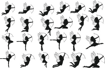 Cute Fairy Silhouette With Arrow Collection