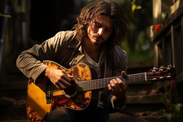 Obraz premium Passionate musician, Generative AI