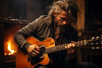 Fototapeta premium Passionate musician, Generative AI