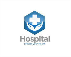 cross care hospital logo designs simple for medical service and clinic