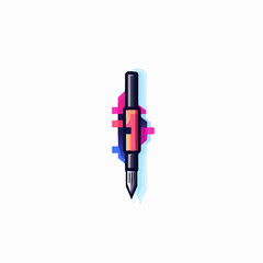 pixelete pen logo. vector