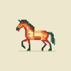 pixelete horse logo. vector
