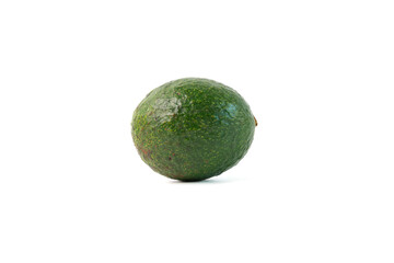 Organic avocado isolated on white background.