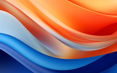abstract background featuring vibrant and dynamic bent spherical shapes in warm colors. 