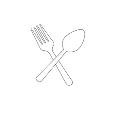 Cutlery fork graphic design template vector isolated. fork and knife cutlery tool icon vector illustration design. Fork food illustration. 