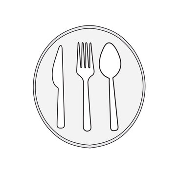 Cutlery fork graphic design template vector isolated. fork and knife cutlery tool icon vector illustration design. Fork food illustration. 