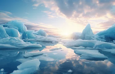 Fototapeten glaciers are floating in the iceland water © Kien