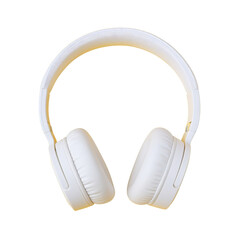 white headphones isolated on transparent background