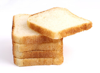 Sandwich white bread on white background, new angles