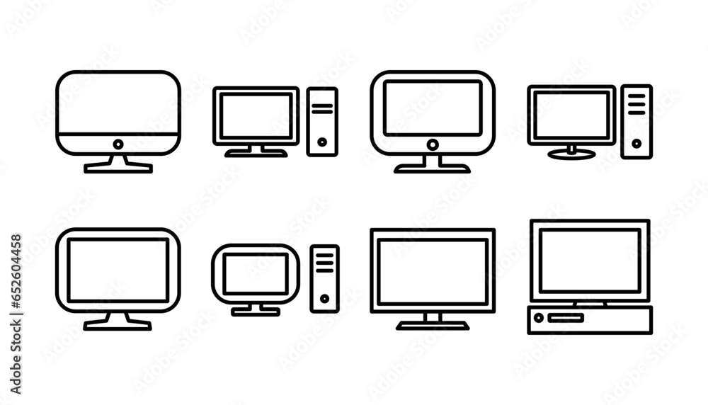 Poster computer icon vector. computer monitor icon.