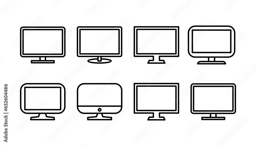 Poster computer icon vector. computer monitor icon.