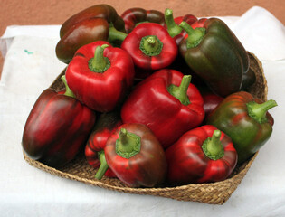 red and yellow peppers