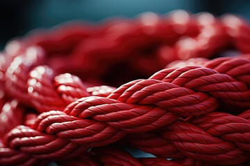 Rope's Artistry: A Detailed Close-Up of a Climbing Rope - obrazy, fototapety, plakaty