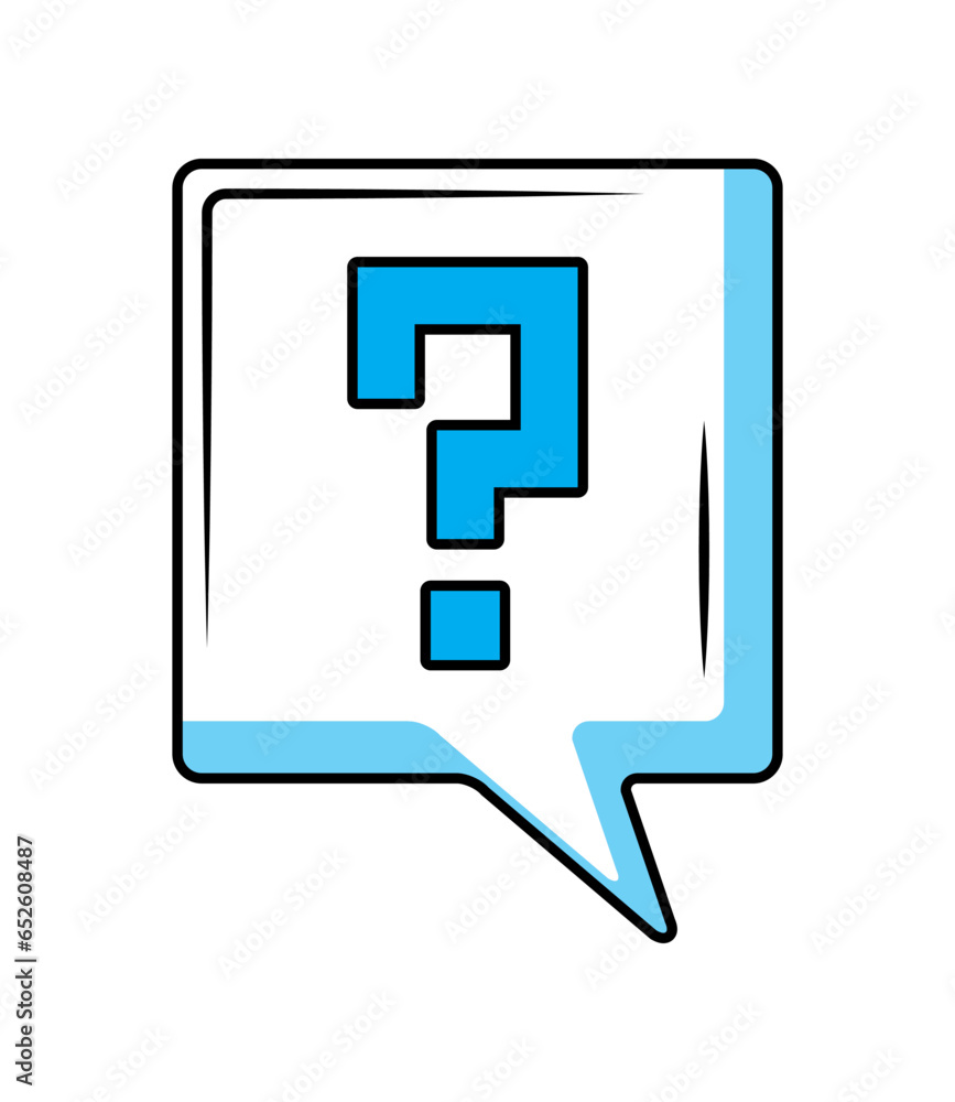 Poster speech bubble with interrogation sign message