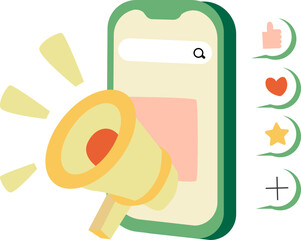 Mobile phone, e-commerce online shopping vector illustration