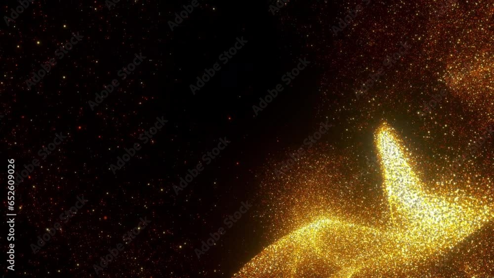 Aufkleber wind gold particles. computer generated 3d render