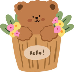 Cute Korean Bear Illustration