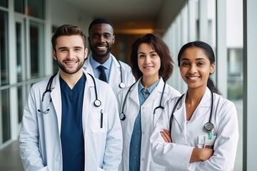 Fototapeta premium Hospital Consultation Medical Team Discussing Patient Care, Ai Generative