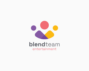 Creative colorful team people logo