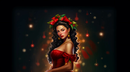 Latin Women Christmas Theme
