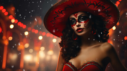 Fototapeta premium LATIN WOMEN CHRISTMAS THEME
