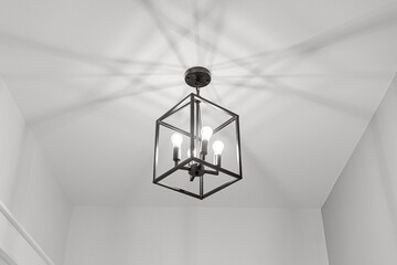 Minimal Bright Modern Light Fixture with Cube Shape Made of Metal