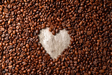 Close-up view of coffee beans