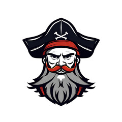 A logo for a business or sports team featuring a pirate with a beard that is suitable for a t-shirt graphic.

Keywords language: English

Keywords: helmet, horns, beard, strong, viking
