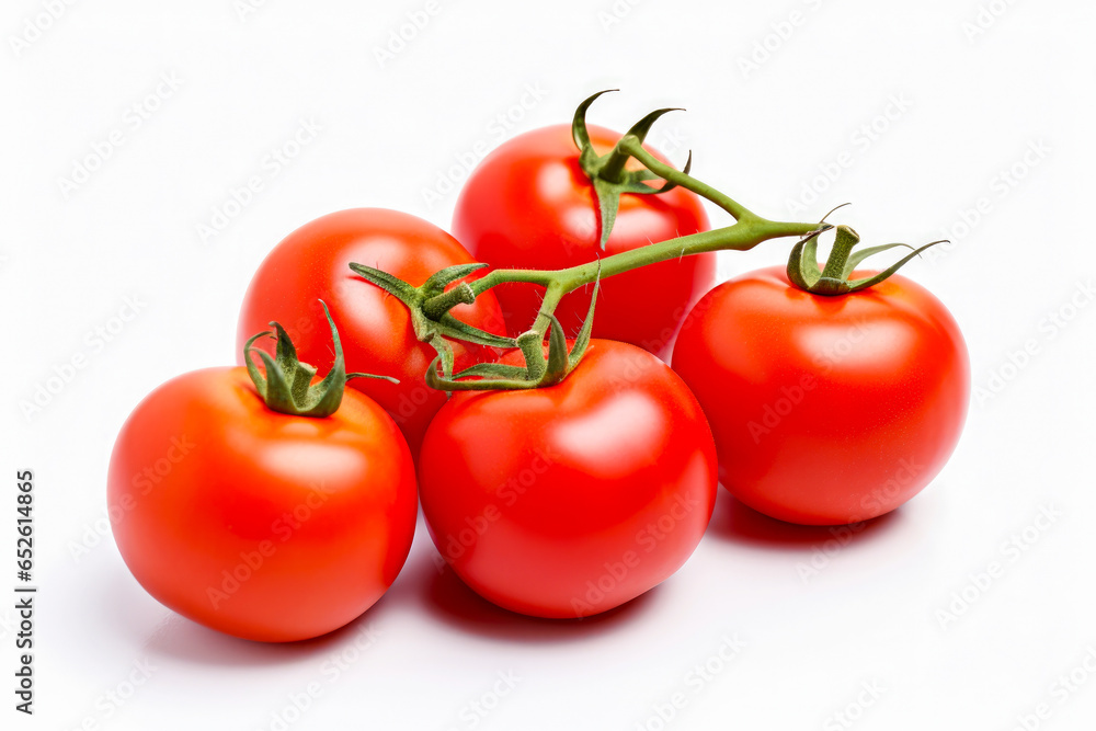 Poster tomatoes isolated on white background. clipping path included for easy isolation.
