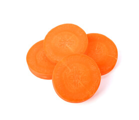 Carrots sliced isolated on white background.