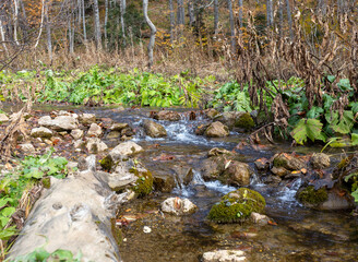 Late autumn, nature walks, mountain panorama and hiking trails, warm autumn weather.