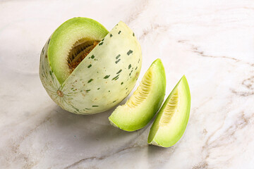 Ripe sweet and juicy dalmatian melon