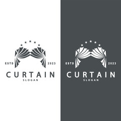 Simple Home Decoration Curtain Logo Templet Illustration