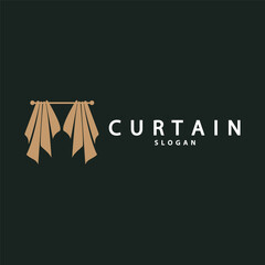 Simple Home Decoration Curtain Logo Templet Illustration