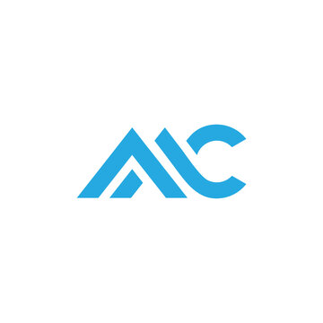 Abstract initial letter MC or CM logo in blue