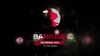 Happy Bahrain National Day with Fireworks. 16th December, 4K ProRes
