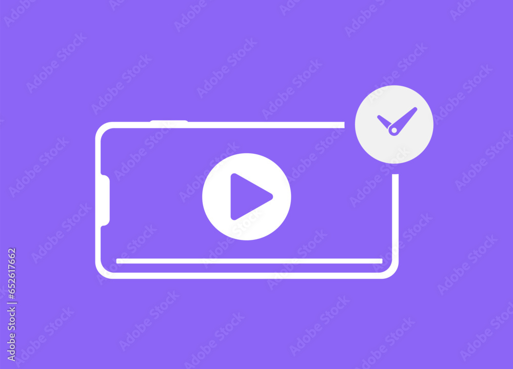 Poster video post scheduling concept. countdown to scheduled online live video streaming broadcast. vector 