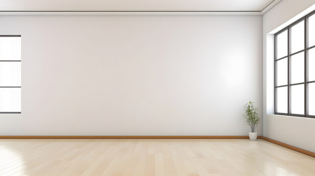 Modern white minimalist interior wall with door.