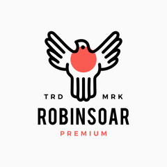 robin bird soar logo vector icon illustration