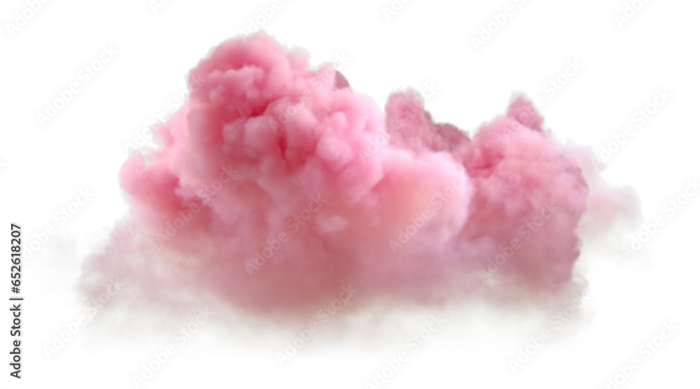Poster Pink smooth realistic weather clouds isolated transparent backgrounds 3d rendering png