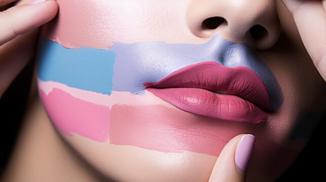Transgender flag-inspired makeup
