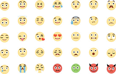 Emoji vector icons set