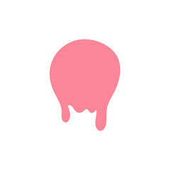 pink dripping current circle paint and stains icon. Liquid oil blob drops for logo, stickers, graffiti or circle labels. 